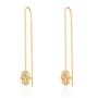 Gold Plated Fatima Hand Threader Earrings, thumbnail 1 of 4