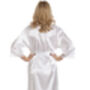 British Made White Bridal Long Satin Dressing Gown With Lace Detail Ladies Size 8 To 28 UK, thumbnail 3 of 5