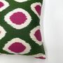 Square Ikat Silk Cushion Watermelon Spot, thumbnail 3 of 7