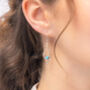Sterling Silver Blue Opal Delicate Drop Earrings, thumbnail 2 of 6