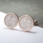 1955 70th Birthday Sixpence Coin Cufflinks, thumbnail 3 of 4