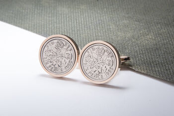 1955 70th Birthday Sixpence Coin Cufflinks, 3 of 4