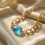 Blue Topaz December Birthstone Statement Charm Necklace, thumbnail 1 of 6