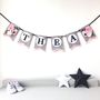 Grey And Pink Personalised Felt Floral Bunting, thumbnail 3 of 3
