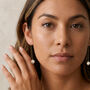Gold Plated Sterling Silver Freshwater Pearl Threader Drop Earrings, thumbnail 3 of 6