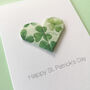 St Patrick's Day Origami Shamrock Heart Card, thumbnail 3 of 4