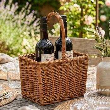 Father's Day Personalised Wicker Two Bottle Wine Caddy Gift, 5 of 5