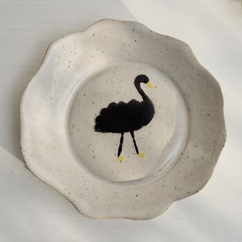 Handmade Ceramic Black Swan Pastel Plate, 3 of 7