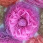 Nine Coral, Hot Pink And Gold Hand Dyed Paper Flowers, thumbnail 6 of 8
