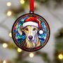 Lurcher In Santa Hat Suncatcher Decoration, thumbnail 1 of 6