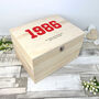 Personalised Year Milestone Wooden Memory Box 18th, 21st, 50th Birthday And Anniversary Gift, thumbnail 11 of 12
