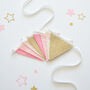 Pink And Gold Glitter Bunting, thumbnail 1 of 6