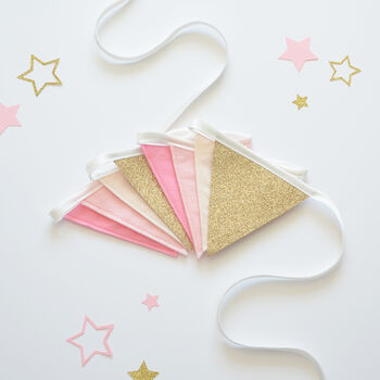 Pink And Gold Glitter Bunting, 2 of 5