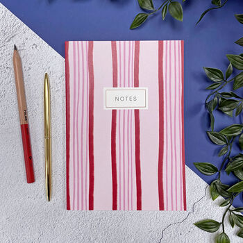 Red And Pink Stripe Notebook, 4 of 7