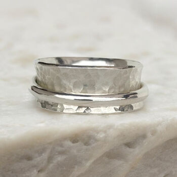 Personalised Wide Sterling Silver Spinner Ring, 2 of 8