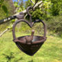 Set Of Two Cast Iron Heart Shaped Bird Seed Feeders, thumbnail 7 of 9