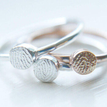 Recycled Silver Or Gold Fingerprint Stacking Ring, 5 of 7