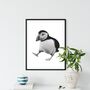 Playful Hand Drawn Puffin A4 Print, thumbnail 1 of 4