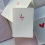 Simple Red Hand Printed Valentines Card, thumbnail 1 of 2