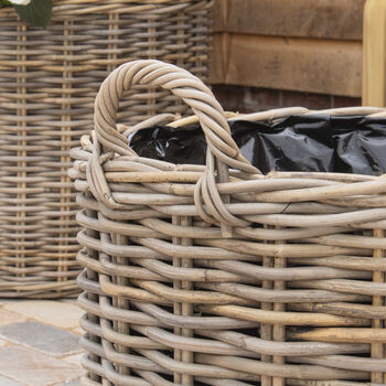 Round Rattan Planter With Handles, 4 of 4
