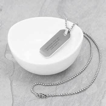 Personalised Men's Metallic Grey Dog Tag Necklace, 4 of 10