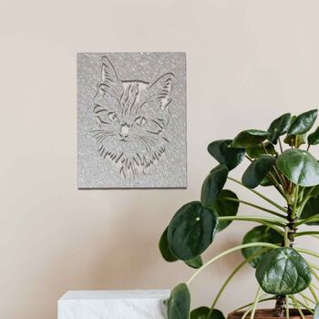Rusty Cat Portrait Garden Decor Gift For Cat Lover, 5 of 10