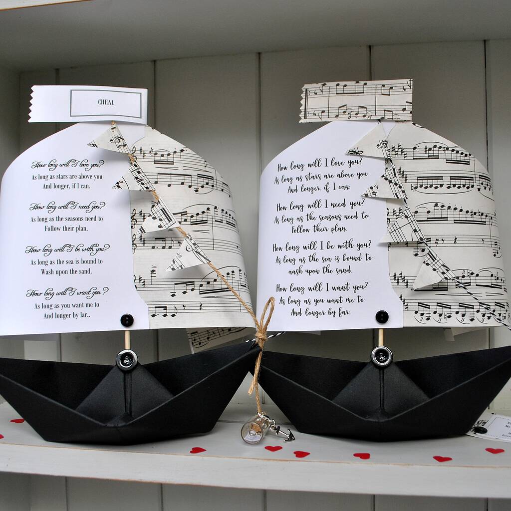 personalised lyrics paper boat keepsake by the little