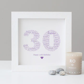 Personalised 30th Birthday Gift Print, 5 of 6