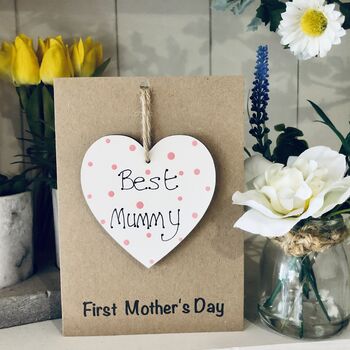 Personalised First Mother's Day Card Wooden Keepsake, 2 of 3