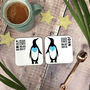 Personalised Penguin Couple Coaster Set, thumbnail 2 of 7