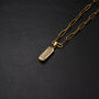 Gold Tiger Eye Pendant Necklace, Engraved Pendant Chains, thumbnail 5 of 12