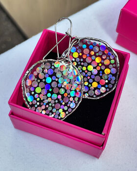 Festive Disco Necklace With Silver Sparkles In Medium Size, 7 of 11