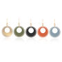 Sustainable Circular Earrings • Gold Plated Sterling Silver Hooks • Available In Five Colours, thumbnail 1 of 8