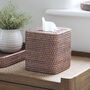 Marbury Taupe Square Rattan Tissue Box, thumbnail 3 of 4