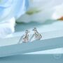 Tiny Dalmatian Dog Stud Earrings In Sterling Silver, thumbnail 1 of 12