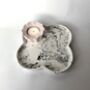 White Monochrome Marbled Abstract Floret Trinket Tray, thumbnail 1 of 4