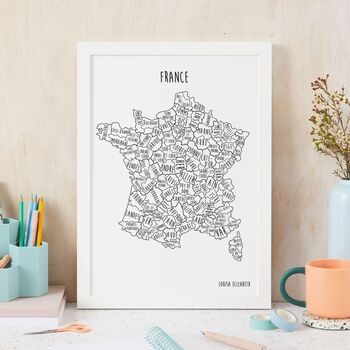 Hand Drawn France Map Art Print, 2 of 2