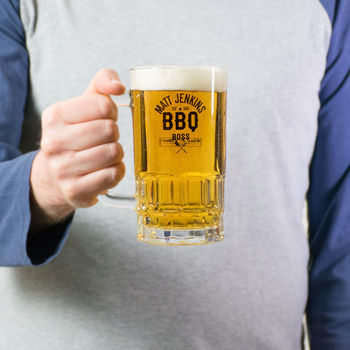 Personalised Bbq Beer Glass Tankard, 2 of 5