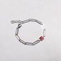 Sterling Silver Red Cubic Zirconia Paperclip Chain Bracelet, thumbnail 2 of 7
