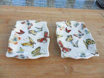 Set Of Two Handmade Soap Dishes In Butterfly Design, 3 of 8