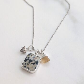 The Trio Dalmatian Jasper Necklace, Sterling Silver, 3 of 9