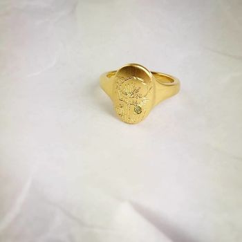 Personalised Birth Flower Ring, 8 of 12