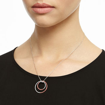 9ct Gold And Sterling Silver Double Circle Necklace, 8 of 8