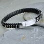 Men's Personalised Twisted Leather And Chain Bracelet, thumbnail 2 of 7