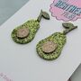 Avocado Glitter Resin Earrings, thumbnail 3 of 4