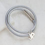 Personalised Sterling Silver And Leather Wrap Bracelet, thumbnail 7 of 8