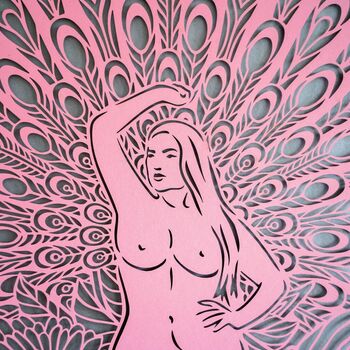 Empowering 'Adore Every Inch' Pink Papercut Wall Art, 5 of 9