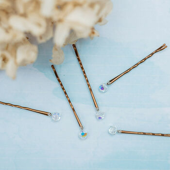 Set Of Five Crystal Bobby Pins, 2 of 4