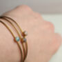 Vintage Brass Opal Bangle Bracelet, thumbnail 2 of 9