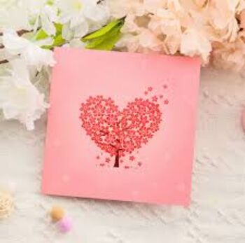 Pop Up 3D Love Heart Tree Card, 3 of 4